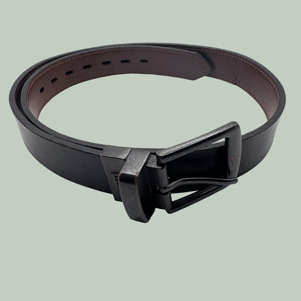 Levis Mens Reversible Belt Black Brown Synthetic Leather 30-32 12LV02GS